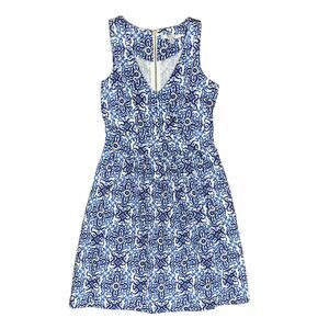 Milly for Design Nation Fit & Flare Mini Dress, Blue & White, Size 4, Used